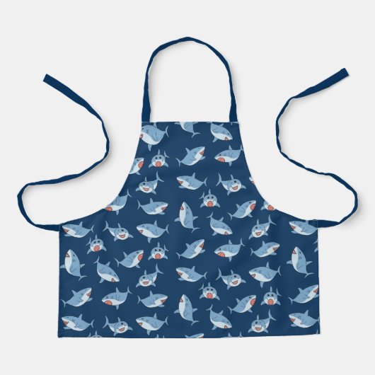 Tablier Cute Great White Sharks Motif Océan (Recto)