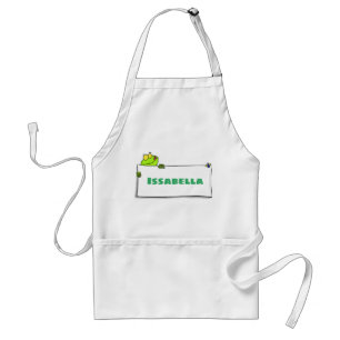 Tablier Cute green frog sign cartoon illustration