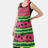 Tablier Cute Green & Pink Watermelon Design Nom personnali (Insitu)