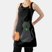 Tablier Cute Halloween Chat et Citrouille (Insitu)