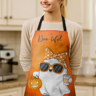 Tablier Cute Halloween Ghost Citrouille épice personnalisé