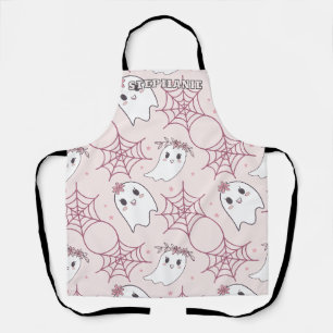 Tablier Cute Halloween Ghost & Spiderweb Motif (2)