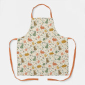 Tablier Cute Hand Drawn Spring Bunnies Apron (Recto)
