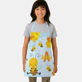 Tablier Cute Happy Bumble Bee with Flowers (Insitu)