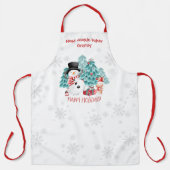 Tablier Cute Happy Snowman Noël Granny Baking (Recto)