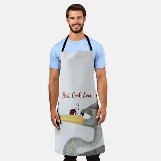 Tablier Cute Heron et Ladybug (Porté)