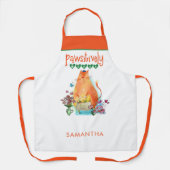 Tablier Cute Humour Chat Pawsitivement Vegan Nom Blanc (Recto)