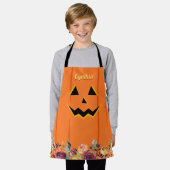 Tablier Cute Jack O'Lantern Citrouille Floral Enfants (Porté)