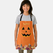 Tablier Cute Jack O'Lantern Citrouille Floral Enfants (Insitu)