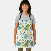 Tablier Cute Jurassic T Rex Nom des enfants Dinosaur (Insitu)