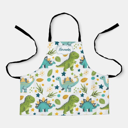 Tablier Cute Jurassic T Rex Nom des enfants Dinosaur (Recto)