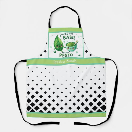 Tablier Cute Kawaii Basil et Pesto (Recto)