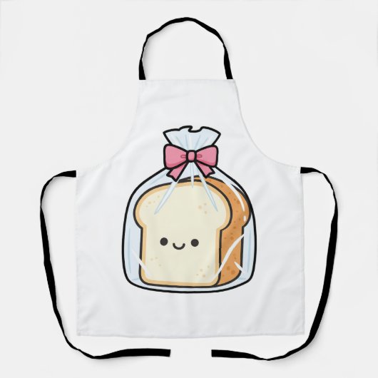Tablier Cute Kawaii Cartoon Illustration of Sliced Bread (Recto)
