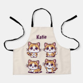 Tablier Cute Kawaii Cats pose (Recto)