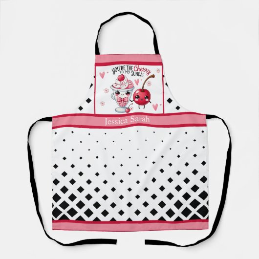 Tablier Cute Kawaii Cherry Sundae (Recto)
