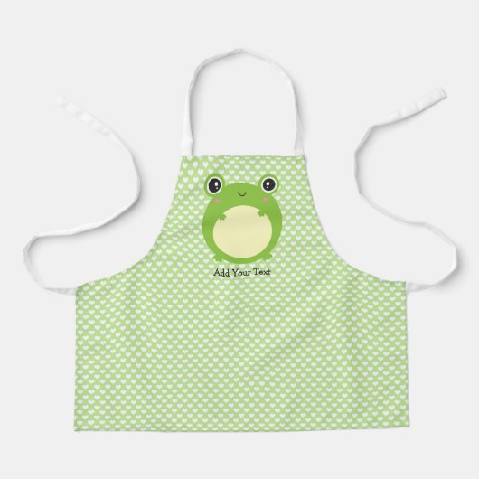 Tablier Cute Kawaii Frog avec texte personnalisé (Recto)
