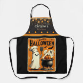 Tablier Cute kawaii Happy Halloween nom personnalisé (Recto)