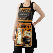 Tablier Cute kawaii Happy Halloween nom personnalisé (Insitu)