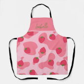 Tablier Cute Kawaii Motif de la vache fraise (Recto)