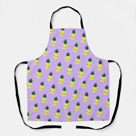 Tablier Cute Kawaii Smiling Motif d'ananas (Recto)