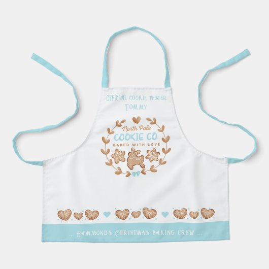 Tablier Cute Kids Cookie Baking Name Christmas Apron (Recto)