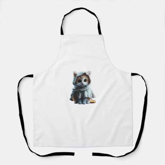 Tablier Cute Kitten en costume fantôme - Halloween Cuiness (Recto)