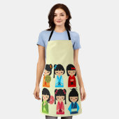 Tablier Cute Kokeshi poupées japonaises (Porté)