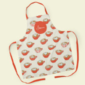 Tablier Cute Latte Art dans le Motif de Mugs de café rouge
