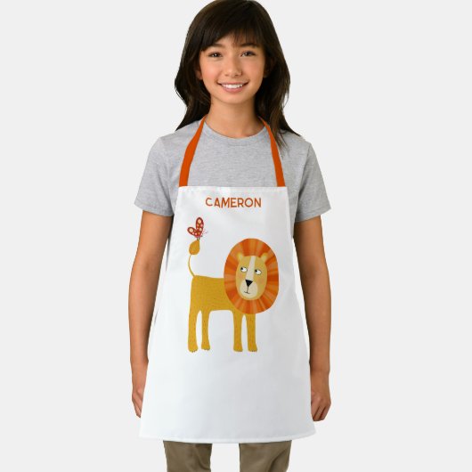 Tablier Cute Lion Personalized Name (Insitu)