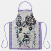 Tablier Cute Llama Aquarelle Peinture Animal Apron (Recto)
