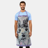 Tablier Cute Llama Aquarelle Peinture Animal Apron (Porté)