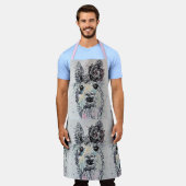 Tablier Cute Llama Aquarelle Peinture Animale Dames Apron (Porté)