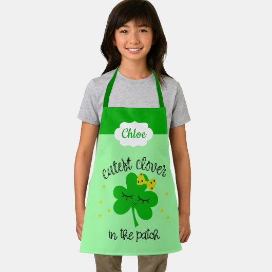 Tablier Cute Lucky Four Leaf Clover St. Patricks Day Kids (Insitu)