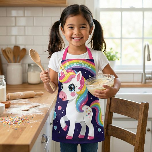 Tablier Cute Magical Sparkly Galaxy Unicorn Rainbow