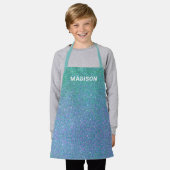 Tablier Cute Mermaid Turquoise Blue Parties scintillant Om (Porté)