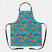 Tablier Cute Motif de natation Goldfish & Water (Recto)