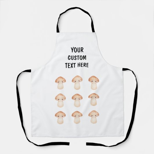 Tablier Cute Mushrooms Custom Message (Recto)