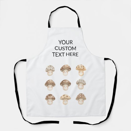 Tablier Cute Mushrooms Custom Text Simple (Recto)