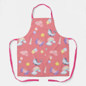 Tablier Cute Narwhal Fish Unicorn Rainbow Sea Anniversaire (Recto)