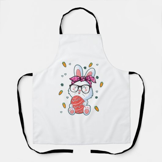 Tablier Cute Nerd Easter Day Bunny Funny Rabbit Graphic (Recto)