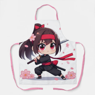 Tablier Cute ninja guerrière fille en fleur