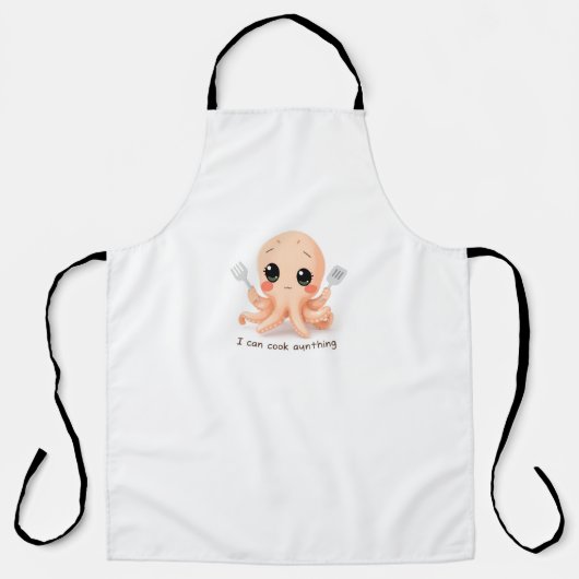 Tablier Cute Octopus Apron - Je peux cuisiner n'importe qu (Recto)