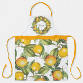 Tablier Cute Orange Fruit Design Nom personnalisé (Recto)