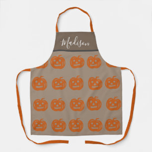 Tablier Cute Orange Halloween Citrouilles Femmes Personnal
