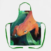 Tablier Cute Orange Salamander Nature Personnalisée (Recto)