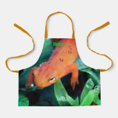 Tablier Cute Orange Salamander Nature Personnalisée (Recto)