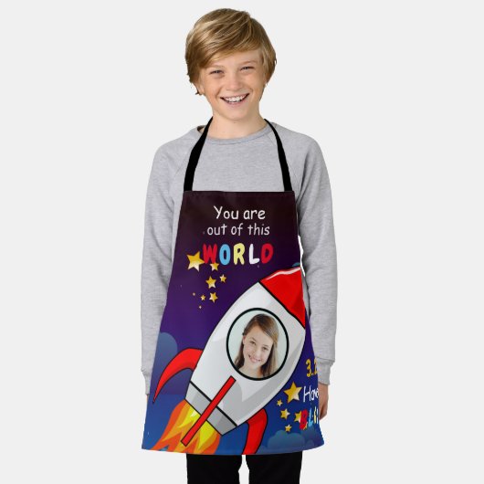 Tablier Cute Outer Space Rocket Ship Blast Off Birthday (Porté)