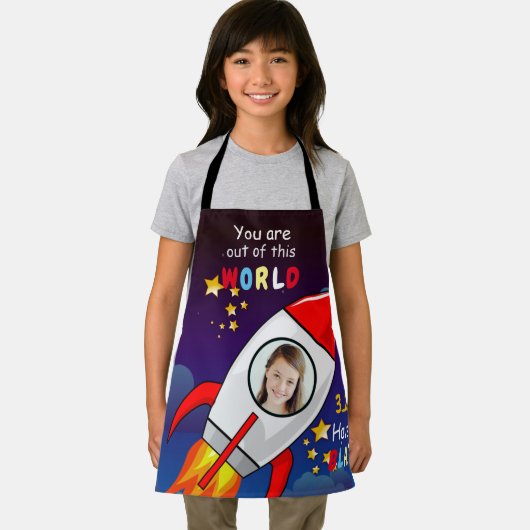 Tablier Cute Outer Space Rocket Ship Blast Off Birthday (Insitu)