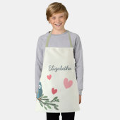 Tablier Cute Owl avec lunettes sur une branche nom personn (Porté)