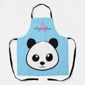 Tablier Cute Panda Bear – Personalized Monogram Kitchen (Recto)